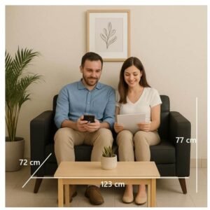 Poltrona Viola  2 Lugar Pé De Madeira  /  preto