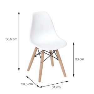 Cadeira Dkr Pp Amarela Base Madeira - Kids