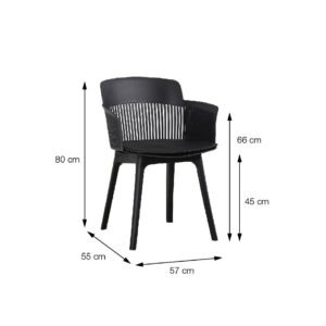 Cadeira Mena Pp Preta Com Almofada