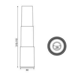 Telescópio 3 Estágios Preto Pp