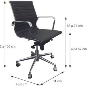 Cadeira Esteirinha Baixa Corino Caramelo Base Rodízio