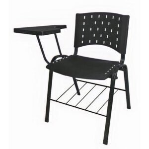 Cadeira Escolar Universitária Prancheta Plástica Preta – Plástico Preto (Polipropileno)