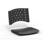 Cadeira Longarina Plástica 03 Lugares - Cor Preta - Realplast