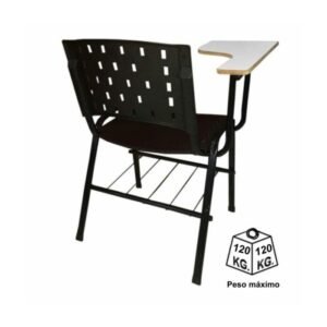 Cadeira Escolar Universitária Plástica – Plástico Preto (Polipropileno)